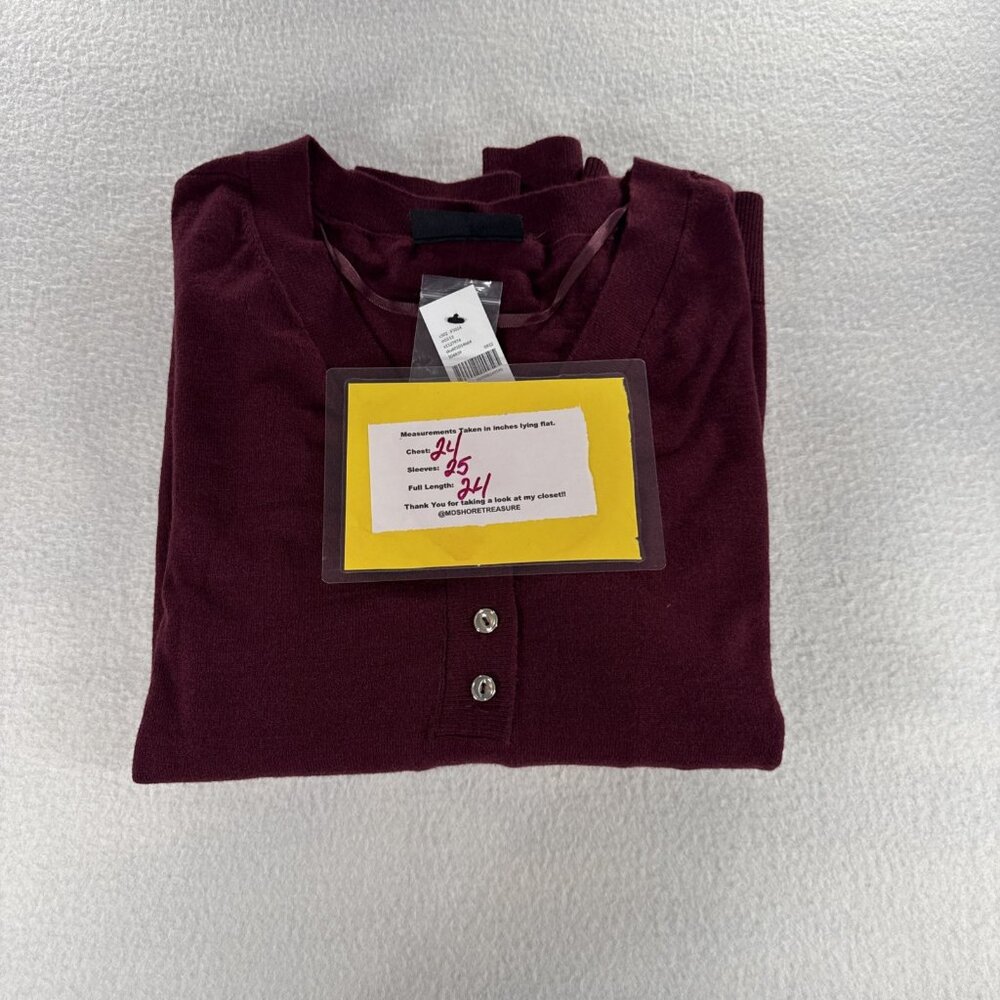 Lane Bryant Sweater Womens‎ 18/20 Maroon V-NECK Long Sleeve Retails $60.00 NWT - Picture 11 of 11